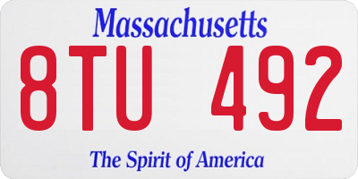 MA license plate 8TU492