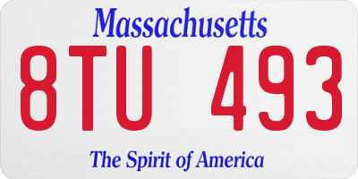 MA license plate 8TU493