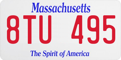 MA license plate 8TU495