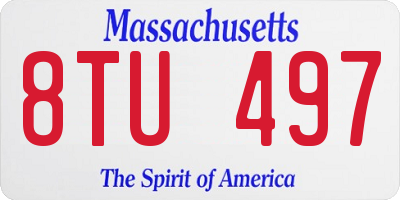MA license plate 8TU497
