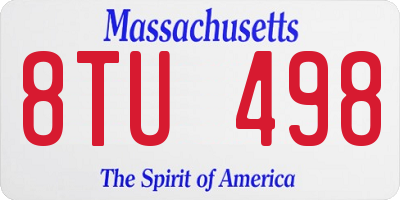 MA license plate 8TU498
