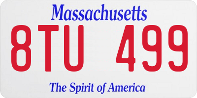 MA license plate 8TU499