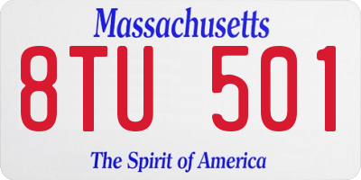 MA license plate 8TU501