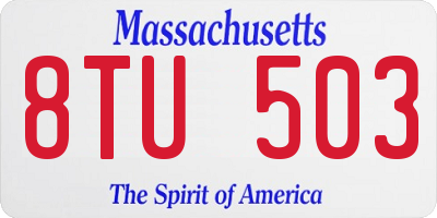MA license plate 8TU503