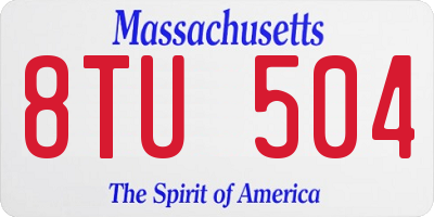 MA license plate 8TU504