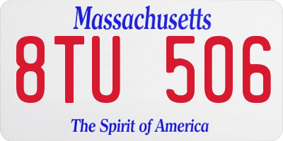 MA license plate 8TU506