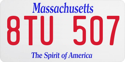 MA license plate 8TU507