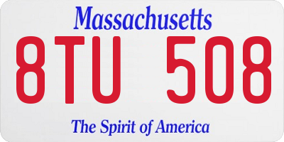 MA license plate 8TU508