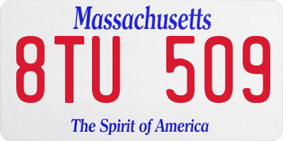 MA license plate 8TU509