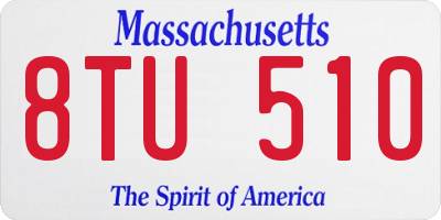 MA license plate 8TU510