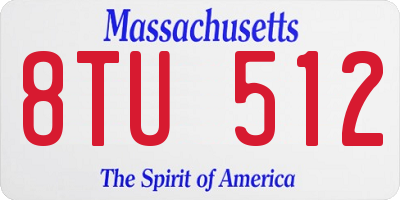 MA license plate 8TU512