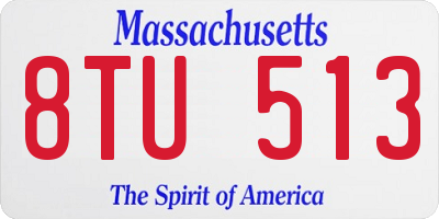 MA license plate 8TU513
