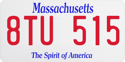 MA license plate 8TU515