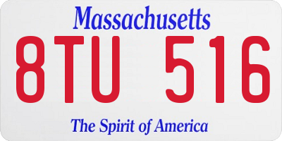 MA license plate 8TU516