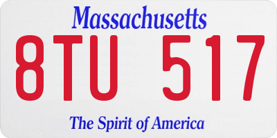 MA license plate 8TU517