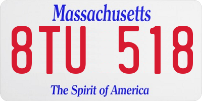 MA license plate 8TU518