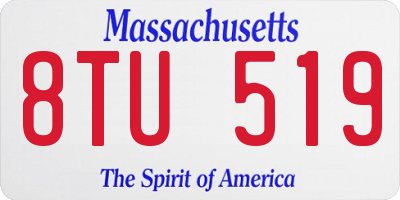 MA license plate 8TU519