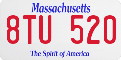 MA license plate 8TU520