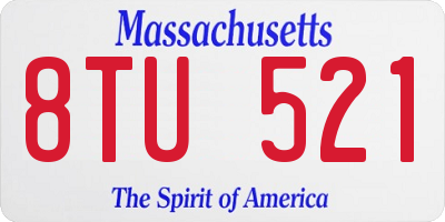 MA license plate 8TU521