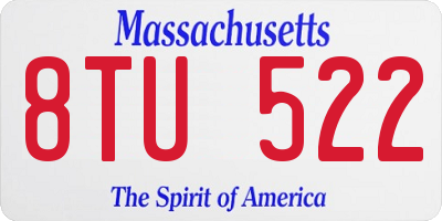 MA license plate 8TU522