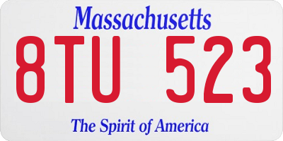 MA license plate 8TU523