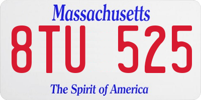 MA license plate 8TU525