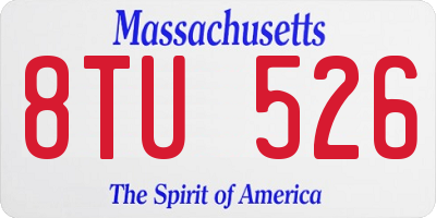 MA license plate 8TU526