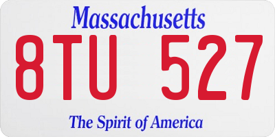 MA license plate 8TU527