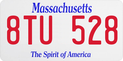 MA license plate 8TU528