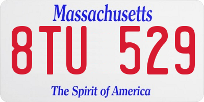 MA license plate 8TU529