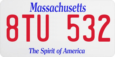 MA license plate 8TU532