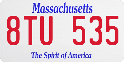 MA license plate 8TU535