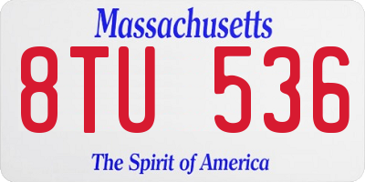 MA license plate 8TU536
