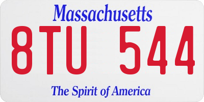 MA license plate 8TU544