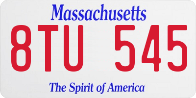 MA license plate 8TU545