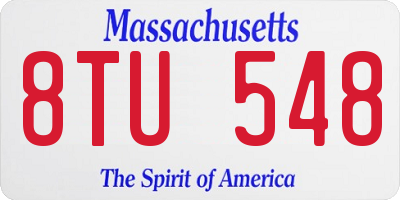 MA license plate 8TU548
