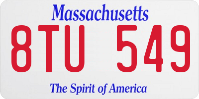 MA license plate 8TU549
