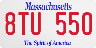 MA license plate 8TU550