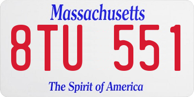 MA license plate 8TU551