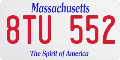 MA license plate 8TU552