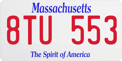 MA license plate 8TU553