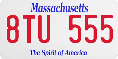 MA license plate 8TU555