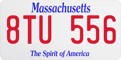 MA license plate 8TU556