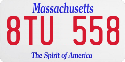 MA license plate 8TU558