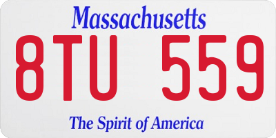 MA license plate 8TU559