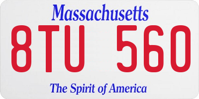 MA license plate 8TU560