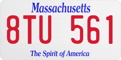 MA license plate 8TU561
