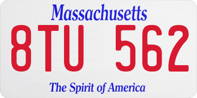 MA license plate 8TU562
