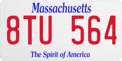 MA license plate 8TU564