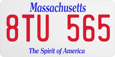 MA license plate 8TU565